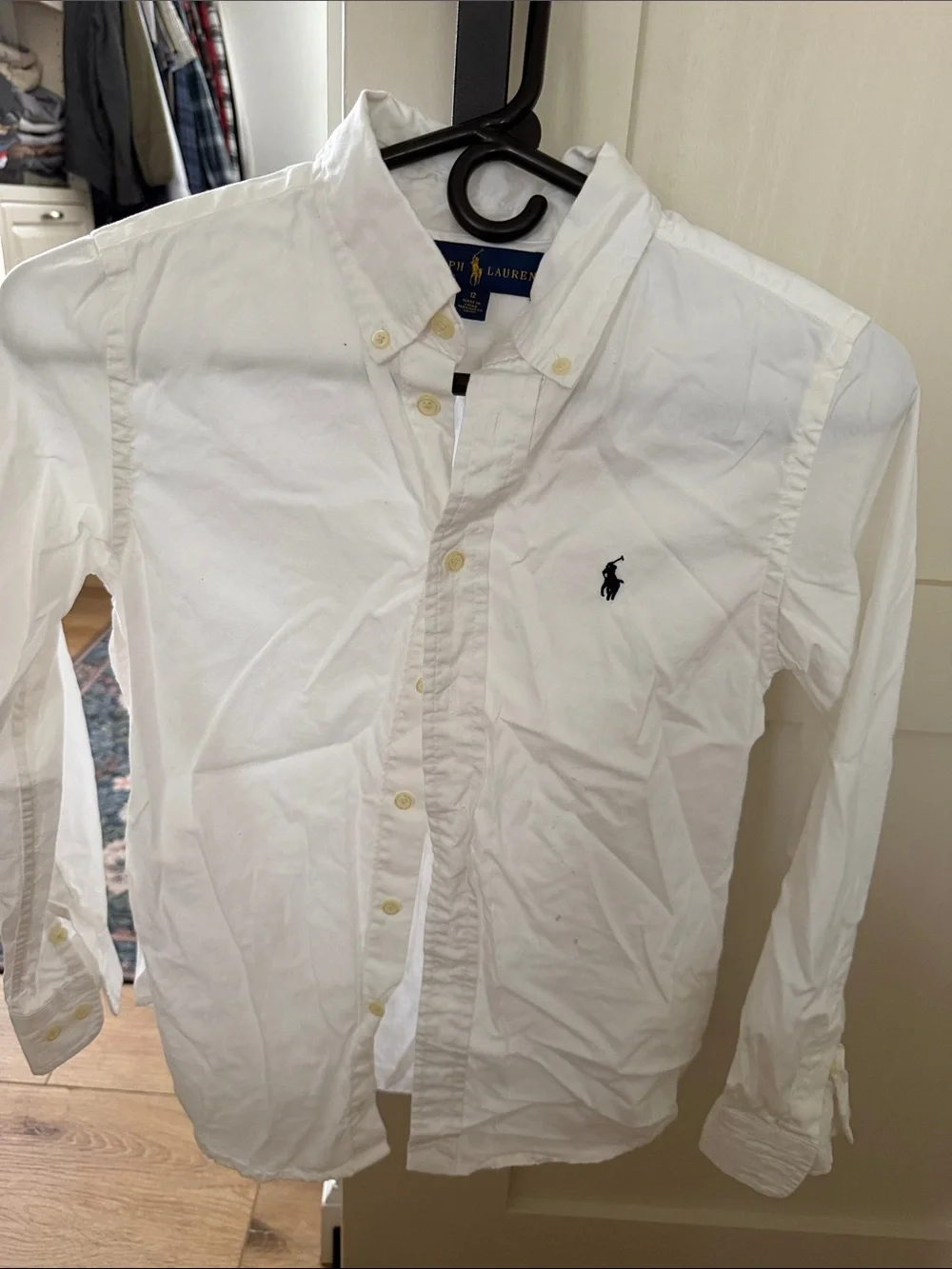 Ralph Lauren White Button-Down Shirt with Navy Pony